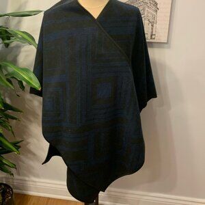 Nicole Miller Black And Blue Plaid Wrap